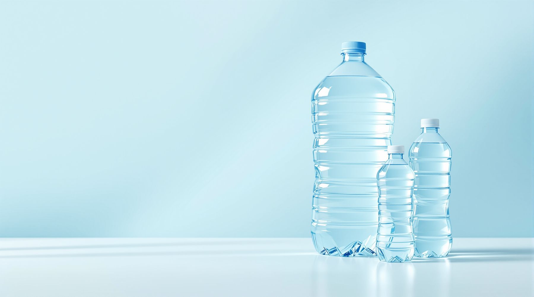 Pet şişe boyları: 5 litre, 1,5 litre ve 0,5 litre